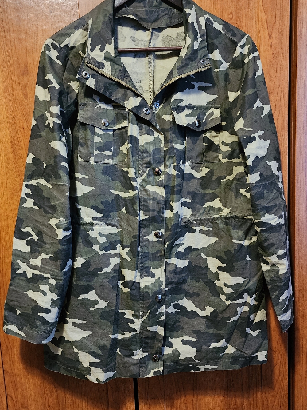 Women's Camouflage Anorak Jacket - Olive Camo